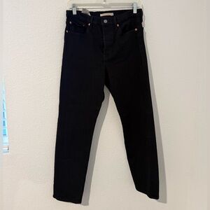 Levi’s black wedge straight jeans